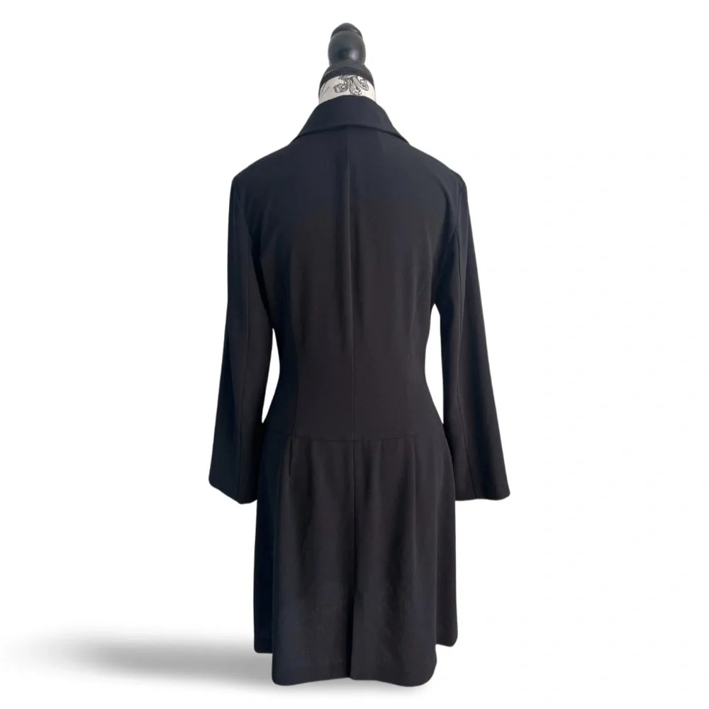 🇨🇦 Vintage 90s Club Monaco Black Shirt Dress Minimalist Size Small - Picture 4 of 6